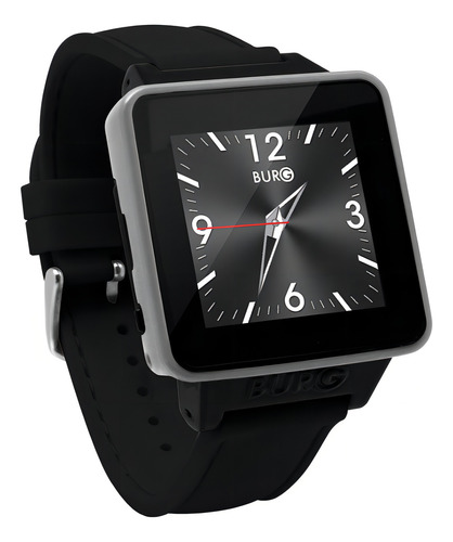 Smartwatch Burg Neón 16 A display de 1.54" con correa color negro y caja color plata
