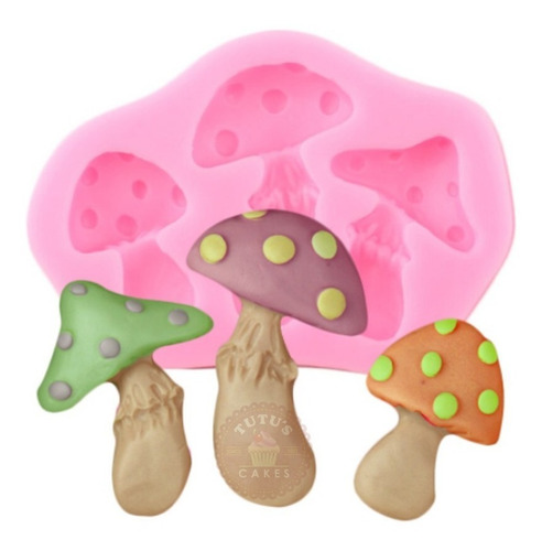 Imagen 1 de 6 de Molde Silicona Hongos Honguitos Fondant Porcelana Repostería