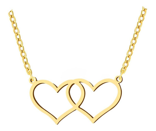 Collar Para Mujer Corazón Novia Plata Enchapada Oro 18k