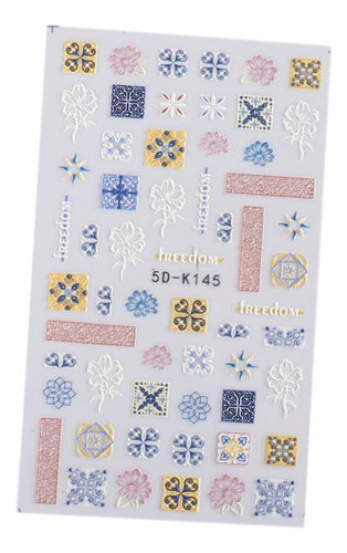 2 X 2x5d 3d Pegatina De Uñas En Relieve Lindo 2 Piezas