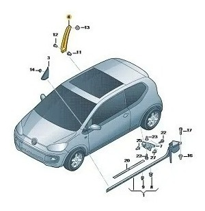 Imagem 3 de 5 de Acabamento Da Coluna De Porta Up! Direito Original Vw