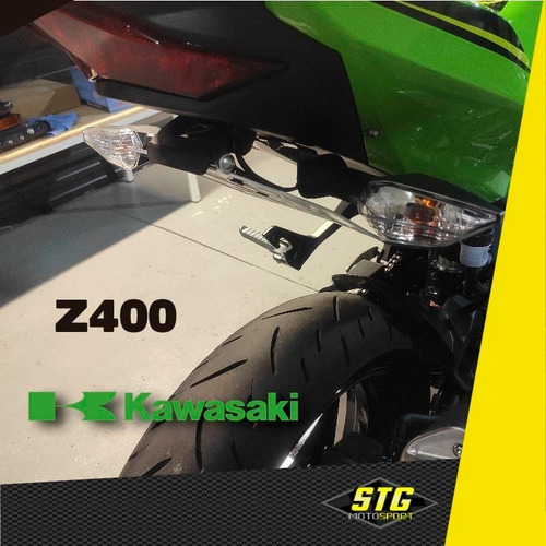 Imagen 3 de 4 de Portapatentes Fender Rebatible Stg Kawasaki Z400 Ninja400