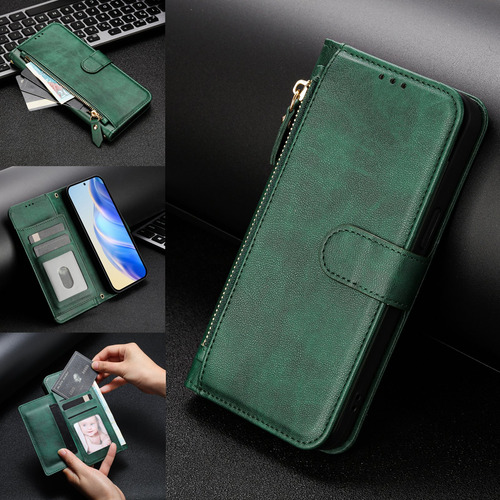 Funda De Piel Con Cierre De Primera Calidad Para La Serie Motorola X30, A Prueba De Golpes, Protección 360°, Cartera, Bloqueo Rfid, Soporte