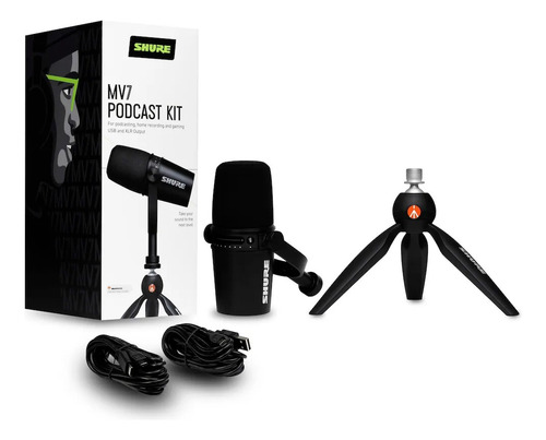 Microfono Shure Dinamico Mv7-k-bndl Podcast Con Tripie