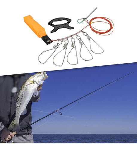 3 Kit Completo De Pesca En Acero Inoxidable Con De 5m