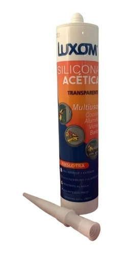 Silicona Acetica Cartucho 280ml Transparente Luxom