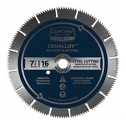 Hojas De Sierra Circular  Century Drill & Tool 8207 Cenalloy