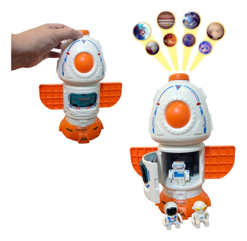 Foguete Espacial Brinquedo Boneco Astronauta Projetor 