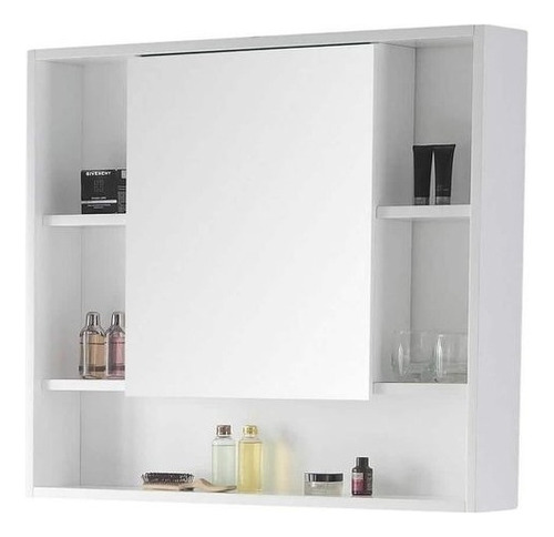 Mueble Botiquin Para Baño 80x70x12 - 1 Espejo Central Color Blanco