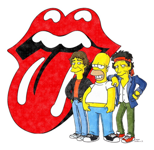 Parche Rolling Stones Simpson Aplique Textil Pegar Plancha