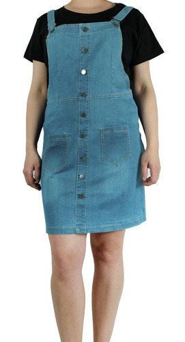 Jardinera Overoles Short Tela Jeans Mujer Verano 697