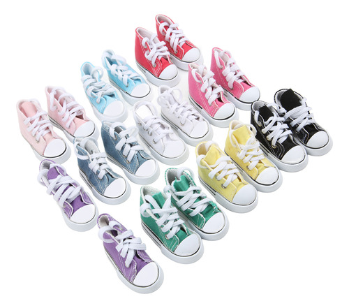 10 Pares De Zapatillas Doll Plimsolls De Lona De 1/3 Pulgada