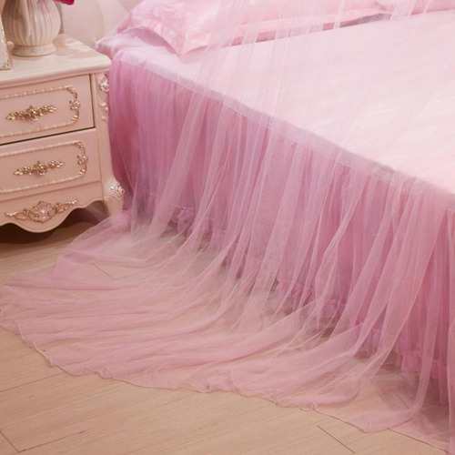 Cama De Mosquito Respirável Com Dossel Redondo Com Renda Est