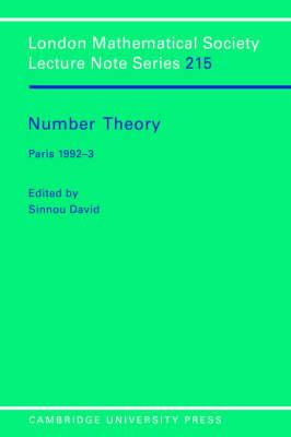 Libro Number Theory : Paris 1992-3 - Sinnou David