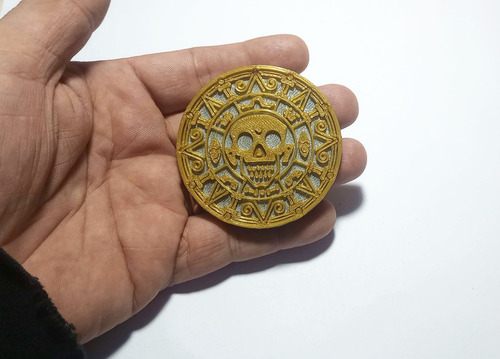 Medallón Piraras Del Caribe - Moneda De Oro Azteca X3