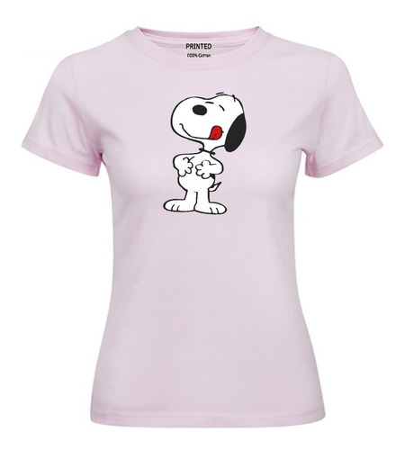 Imagen 1 de 2 de Polera Mujer Estampada Snoopy Con Hambre