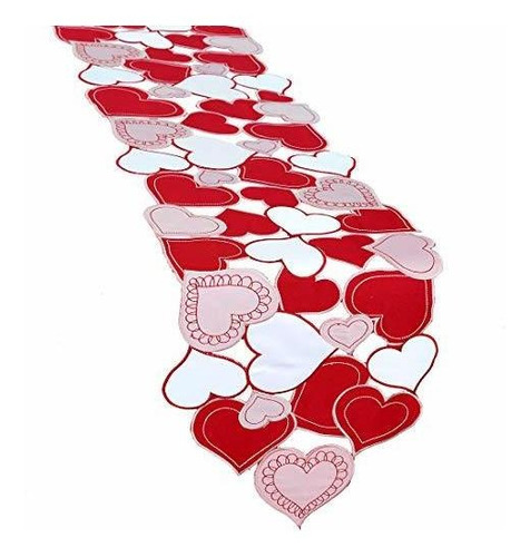 Set De 4 Manteles Individuales Bordados Corazón Amor Para