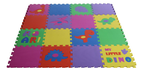 Tapete Fomi Foamy Rompecabezas Único Espesor 12mm- Colores Dinosaurios