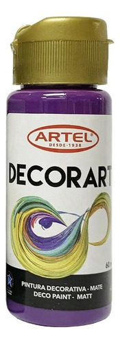Frasco Pintura Decorart 60ml Artel - Los Colores Color Violeta Carmin 47