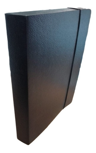 Caja De Archivo Fibra Negra Carpeta Con Elastico Lomo 4cm