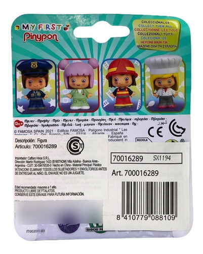 My First Pinypon Varios Oficios Para Elegir +1 Año Original Cocinera
