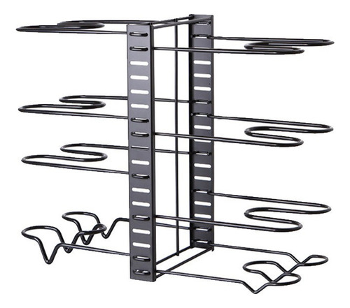 Rack Estante Organizador 8 Ollas Sartenes Cocina Negro