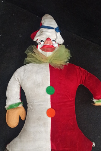 Antiguo Payaso, Muñeco De Trapo Con Cabeza De Goma 50cm Alto (Usado)
