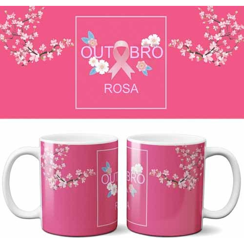 Pack 50 Estampas Artes Canecas Outubro Rosa Canecas Mockups