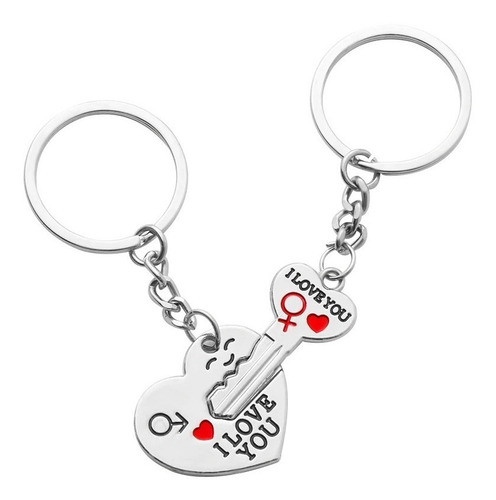 Llavero Pareja Corazon Y Llave Novios Esposos Regalo Amor