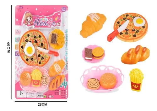 Set De Cocina Pizza Papas Galletas Facturas House Juguete
