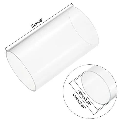 Tubo Acrilico Rigido Transparente Od 90mm Id 86mm - 15cm