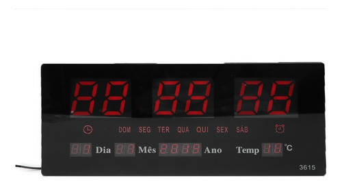 Relógio Parede Digital Painel Led Grande Data Termometro