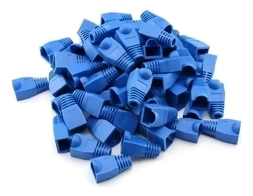 Kit 200 Capas Protetoras P/conector Rj45 Utp Azul Cat5 Cat6