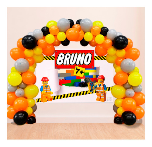 Kit Imprimible Banner Topper Torta Cumple Lego Construccion