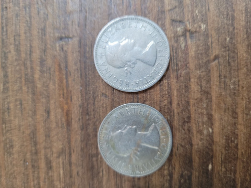 Lote 2 Moedas 2 Shillings Inglaterra 1959 E 1961 (Usado)