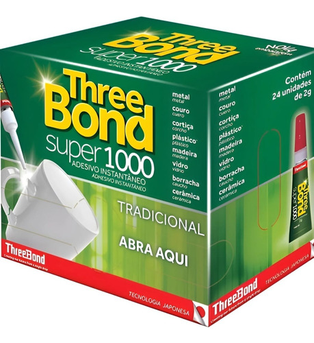 Cola Líquida Three Bond 2g - 5 Caixa Com 24 Unidades Atacado