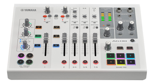 Mesa De Som Yamaha Ag08 W Streaming / Interface Branco 110/220