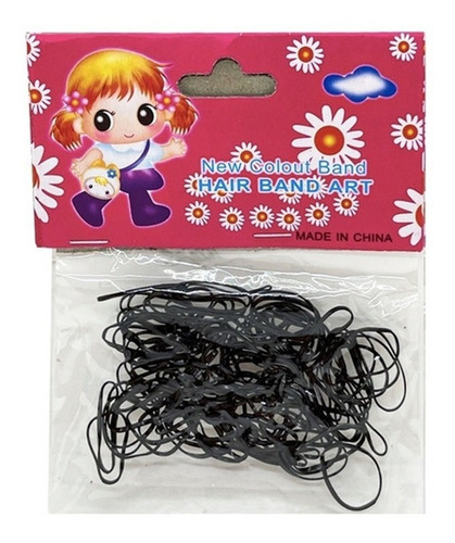 Imagen 2 de 9 de 600 Gomitas Banditas Para Cabello Trenzas Trenzado Negras