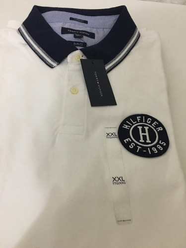 Camisa Polo Tommy Hilfiger Masc Branco Tam Ggg 100% Original