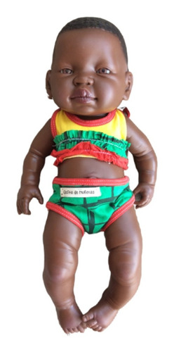Imagen 1 de 9 de Bebotes Reales Bebe Reborn Negro Chocolate Casita De Muñecas