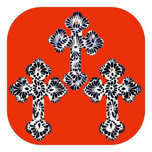 Imagen 1 de 2 de Set 10 Cruces De Talavera Poblana Fina Envio Gratis¡¡¡