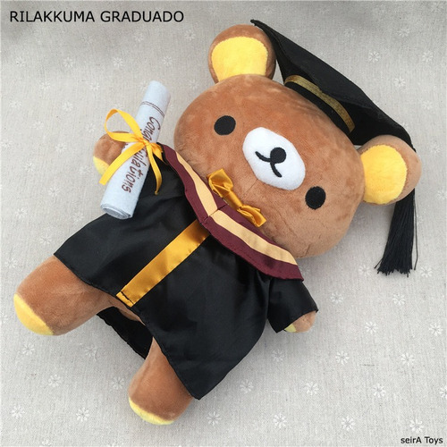 Peluche De Rilakkuma Graduacion. 40 Cms. Oso. Diploma. Toga.