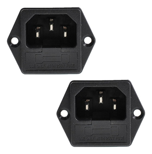 Enchufe De Entrada Ac 250v 10a Iec320 C14 Con Portafusibles