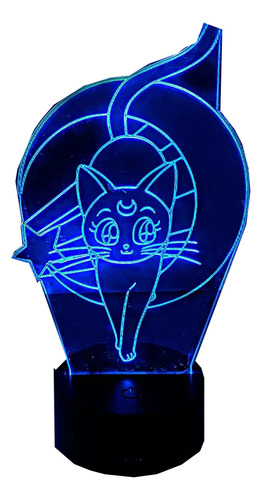 Luna Sailor Moon Lámpara Base Negra Con App Synkitt