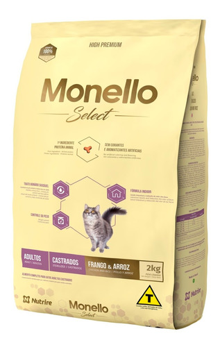 Alimento Para Gato Monello Select Castrados 2 Kg