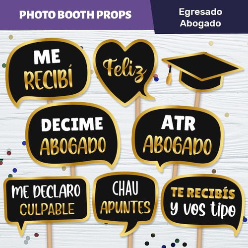 Props Egresado Abogado Carteles Imprimibles - Dorado