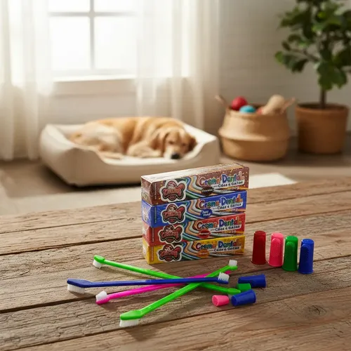 Kit Pasta De Dente Para Cães E Gato 90g + Dedeira + Escova