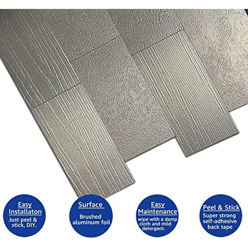Juego De Azulejos Adhesivos De Metal De 5 Hojas 3d, Peg...