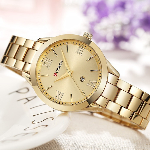 Relógio Feminino Curren Luxo Sofisticado D'luxe
