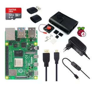 Kit Raspberry Pi4 Pi 4 Model B 8gb Fonte Cartão Case Hdmi...